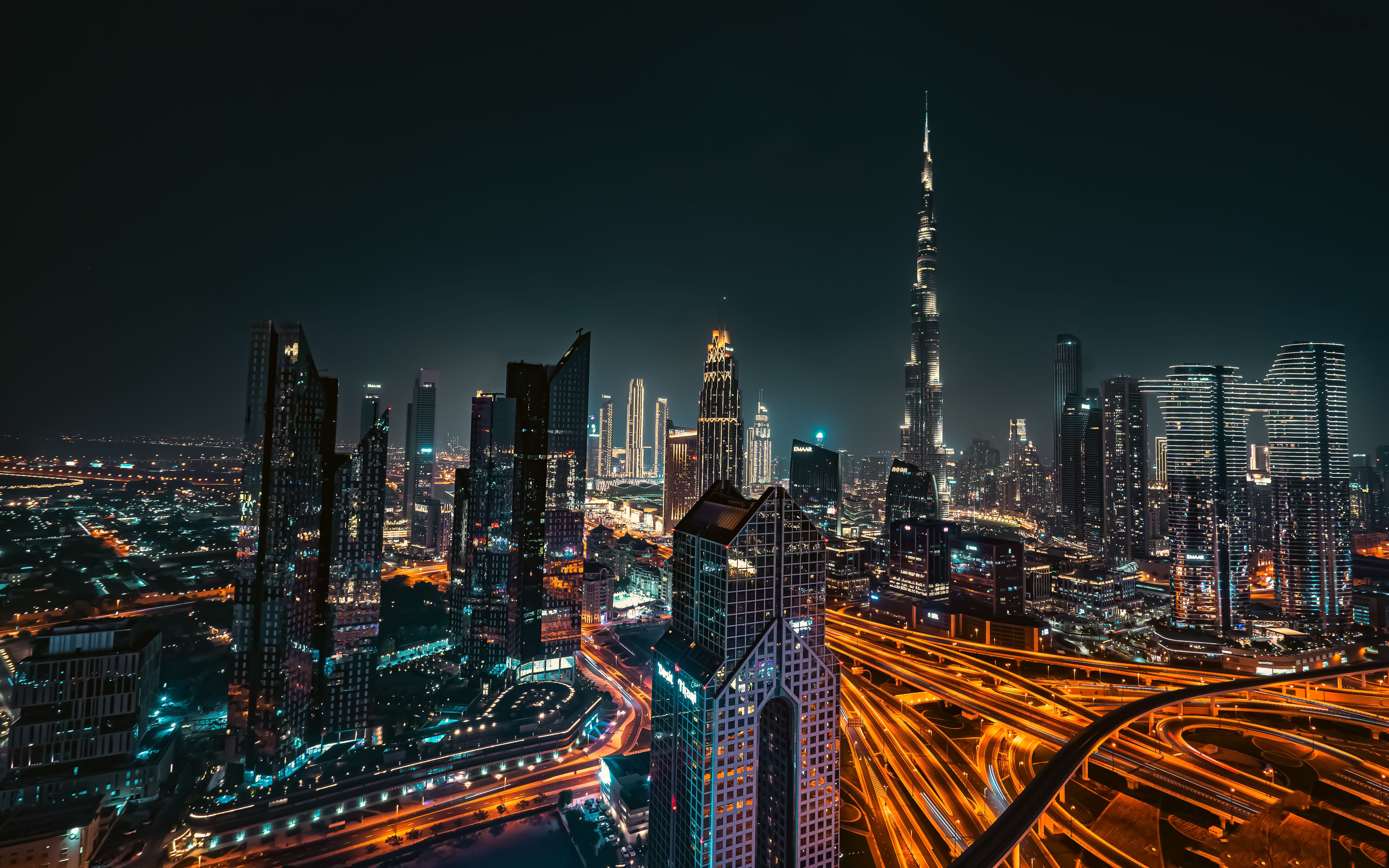 Dubai skyline at night